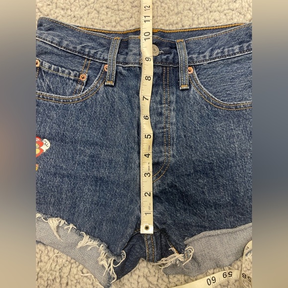Levi's Size 26 Super Mario It's A Me 501 Denim Jean Cut Off Shorts NWOT - Picture 15 of 16
